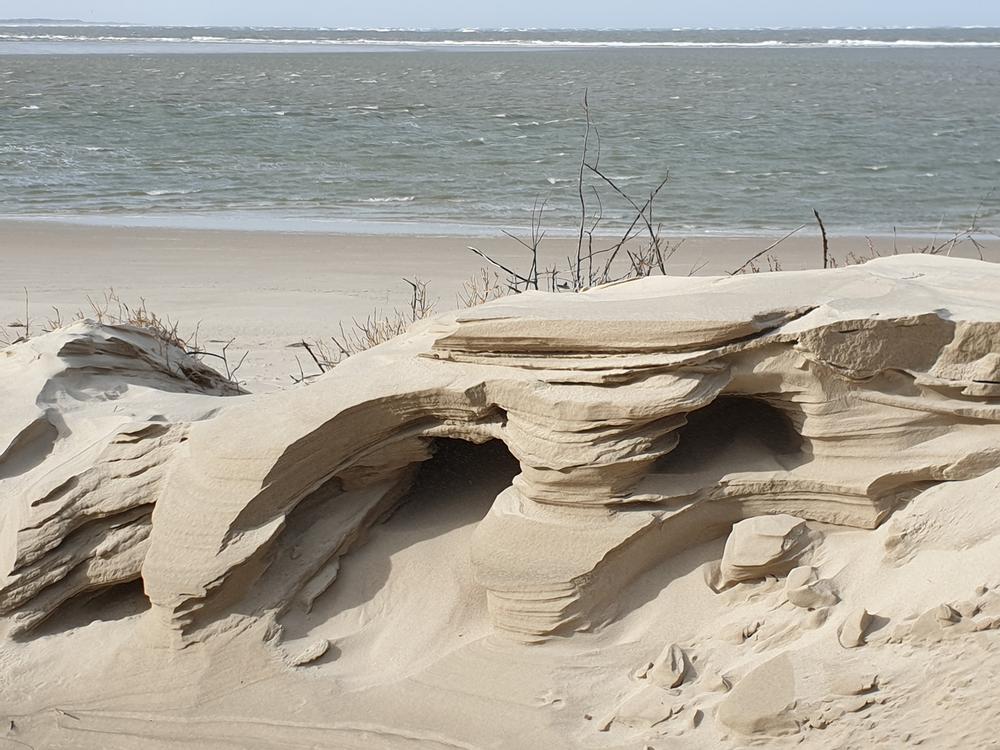 Sandskulptur am Strand